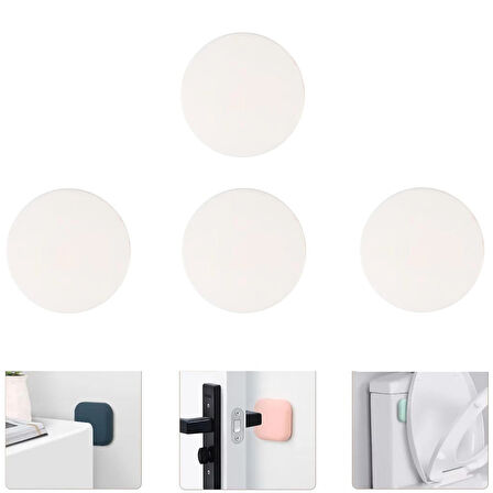 Microcase Darbe Önleyici Yapışkanlı Silikon Kapı Kolu Stoperi Tamponu Yuvarlak Tasarım - GRİ AL5003 4 Adet