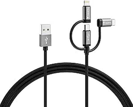 KRAL 3 in 1 HDTV to microUSB, Type C or Lightning HDMI Android iOS Smartphone to TV Adaptor Cable 2 Meter