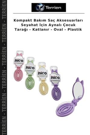 Kompakt Bakım Saç Aksesuarları Seyahat İçin Aynalı Çocuk Tarağı - Katlanır - Oval - Plastik