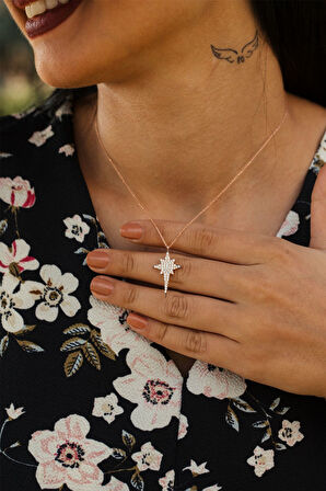 Gümüş Kutup Yıldızı Kolye