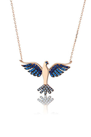 925 Ayar Gümüş Zümrüdü Anka Kuşu Kolye