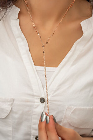 Kadın Altın 925 Ayar Gümüş Sıralı Pul Kolye