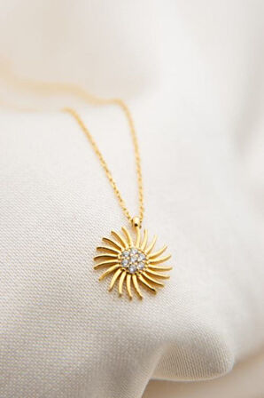 Kadın Güneş Model 925 Ayar Gümüş Kolye