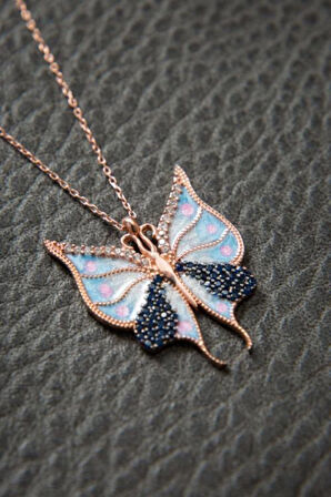 925 Ayar Gümüş Kelebek Kolye