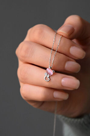 925 Ayar Rodyum Kaplama Gümüş Kedi Kolye