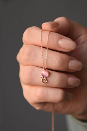 925 Ayar Rose Altın Kaplama Gümüş Kedi Kolye