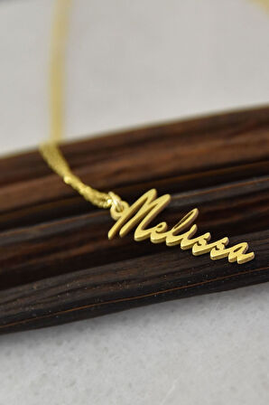 925 Ayar Gümüş Altın Kaplama Isim Kolye