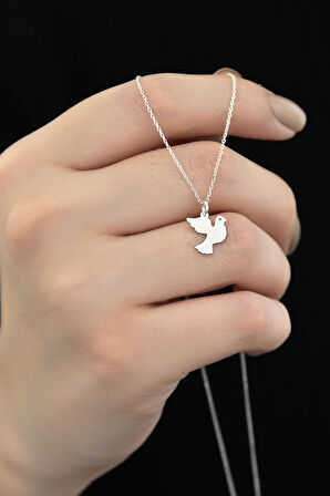 925 Ayar Gümüş Rodyum Kaplama Güvercin Kolye