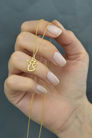 925 Ayar Altın Kaplama Gümüş Melek Kolye