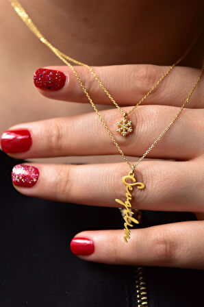 925 Ayar Gümüş Altın Kaplama Kartanesi Ve Sevgilim Yazılı Asansörlü Kolye