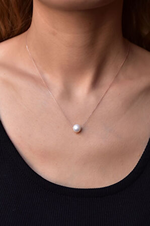 925 Ayar Gümüş Rose Kaplama Kadın Kolye