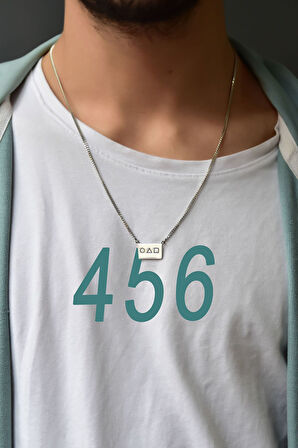 925 Ayar Gümüş Rodyum Kaplama Squid Game Kart Erkek Kolye