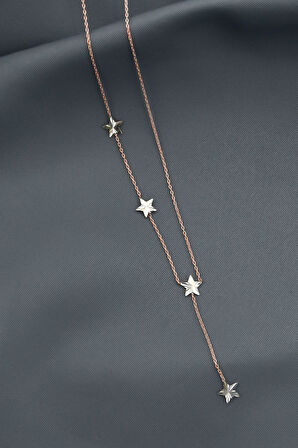 925 Ayar Gümüş Fırfırlı Sıralı Yıldız Kolye