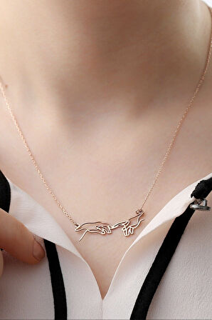 925 Ayar Gümüş Rose Kaplama Yaratılış Kolye