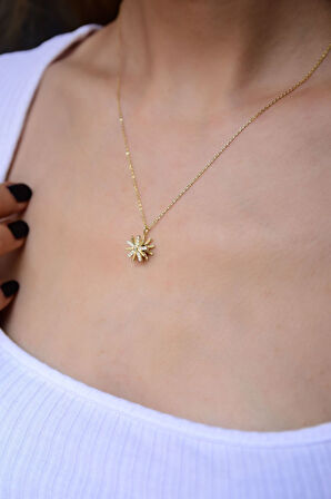 925 Ayar Gümüş Altın Kaplama Dönen Dümen Kolye