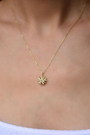 925 Ayar Gümüş Altın Kaplama Dönen Dümen Kolye