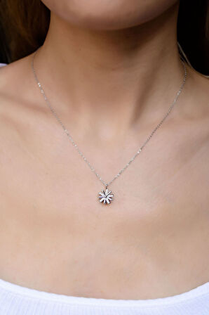 925 Ayar Gümüş Rodyum Kaplama Dönen Dümen Kolye