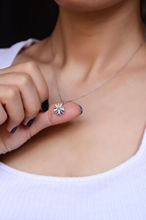 925 Ayar Gümüş Rodyum Kaplama Dönen Dümen Kolye