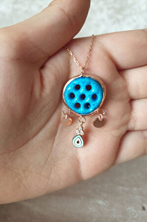 925 Ayar Gümüş Rose Kaplama Camdaki Kız Süryani Kolye