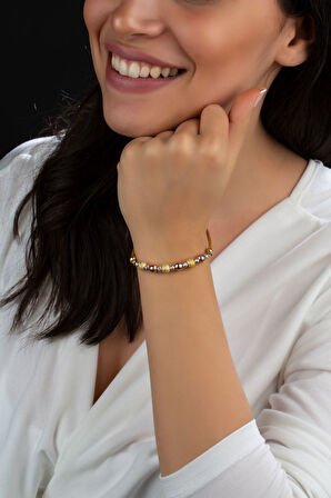 Dorica Toplu Renkli Fantezi 925 Ayar Gümüş Bileklik - Uvps200150