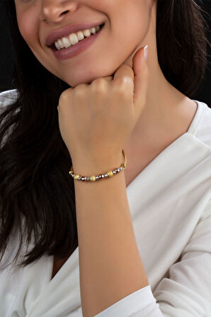 Dorica Toplu Renkli Fantezi 925 Ayar Gümüş Bileklik - Uvps200150