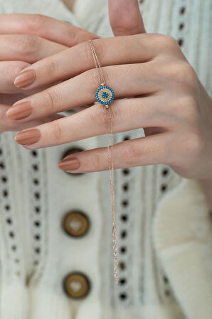 925 Ayar Zirkon Taşlı Gümüş Nazar Bileklik