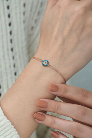 925 Ayar Zirkon Taşlı Gümüş Nazar Bileklik