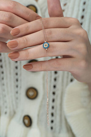 925 Ayar Zirkon Taşlı Gümüş Nazar Bileklik