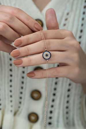 925 Ayar Zirkon Taşlı Gümüş Nazar Bileklik