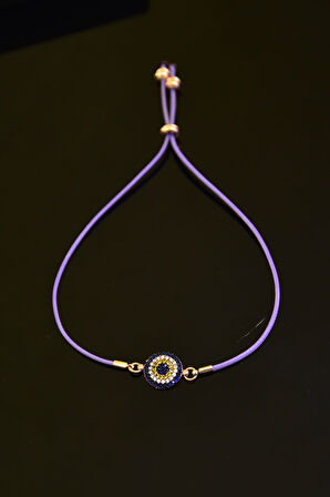 925 Ayar Gümüş Zirkon Taşlı Ipli Nazar Kadın Bileklik