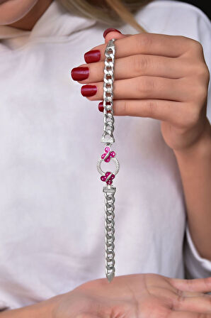 925 Ayar Gümüş Rodyum Kaplama Kelebek Zincir Bileklik