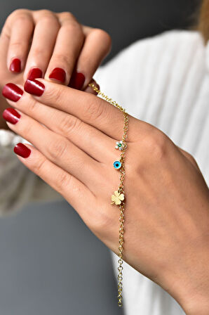 925 Ayar Gümüş Yıldız, Nazar Göz, Yonca Şans Bileklik