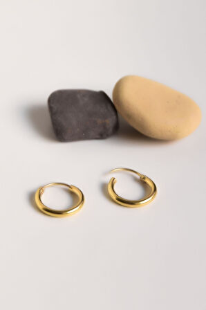 925 Ayar Gümüş Altın Kaplama Küçük Halka Kadın Küpe