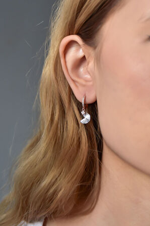 925 Ayar Gümüş Tek Taşlı Fıfırlı Halka Küpe