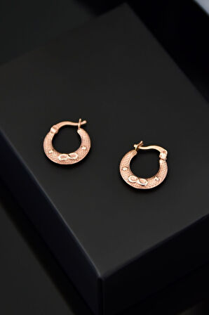 925 Ayar Gümüş Rose Kaplama Sonsuzluk Desenli Klipsli Küpe