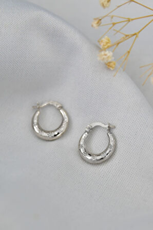 925 Ayar Gümüş Rodyum Kaplama Güneş Desenli Klipsli Kadın Küpe