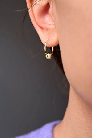 925 Ayar Gümüş Altın Kaplama Dorika Toplu Halka Küpe