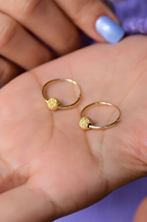 925 Ayar Gümüş Altın Kaplama Dorika Toplu Halka Küpe