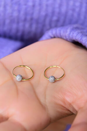 925 Ayar Gümüş 2 Renk Dorika Toplu Halka Küpe