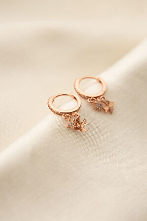 925 Ayar Gümüş Kırlangıç Figürlü Halka Kadın Küpe