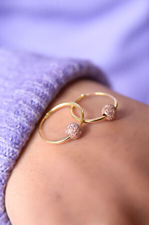 925 Ayar Gümüş 2 Renk Dorika Toplu Halka Küpe