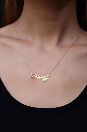 925 Ayar Gümüş Gold Kaplama Yaratılış Kolye