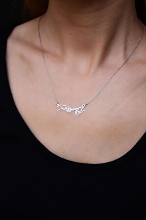 925 Ayar Gümüş Rodyum Kaplama Yaratılış Kolye