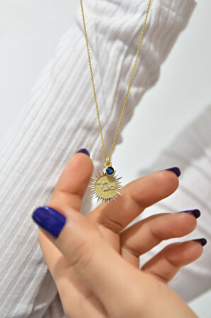 925 Ayar Gümüş Gold Kaplama Doğum Taşlı Kristal Kesim Plaka Oğlak /capricorn Burç Kolye