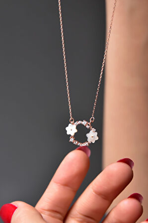925 Ayar Gümüş Rose Kaplama Jasmine Flower Crown Kolye