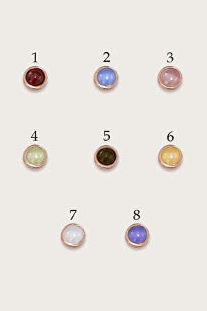 925 Ayar Gümüş Rose Kaplama Top Motifli Lila Ay Taşı Kırlangıç Kolye