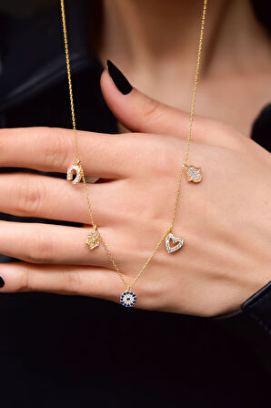 925 Ayar Gold Kaplama Şans Kolye