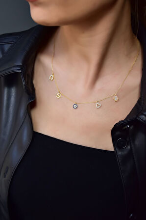 925 Ayar Gold Kaplama Şans Kolye