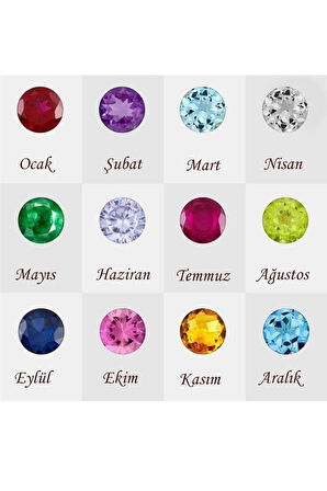 925 Ayar Gümüş Rose Kaplama Eylül Ayı Doğum Taşlı Mineli Papatya Kolye