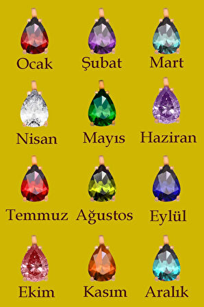 925 Ayar Gümüş Rose Kaplama Ikili Damla Doğum Ayı Dorika Toplu , Harfli Kolye